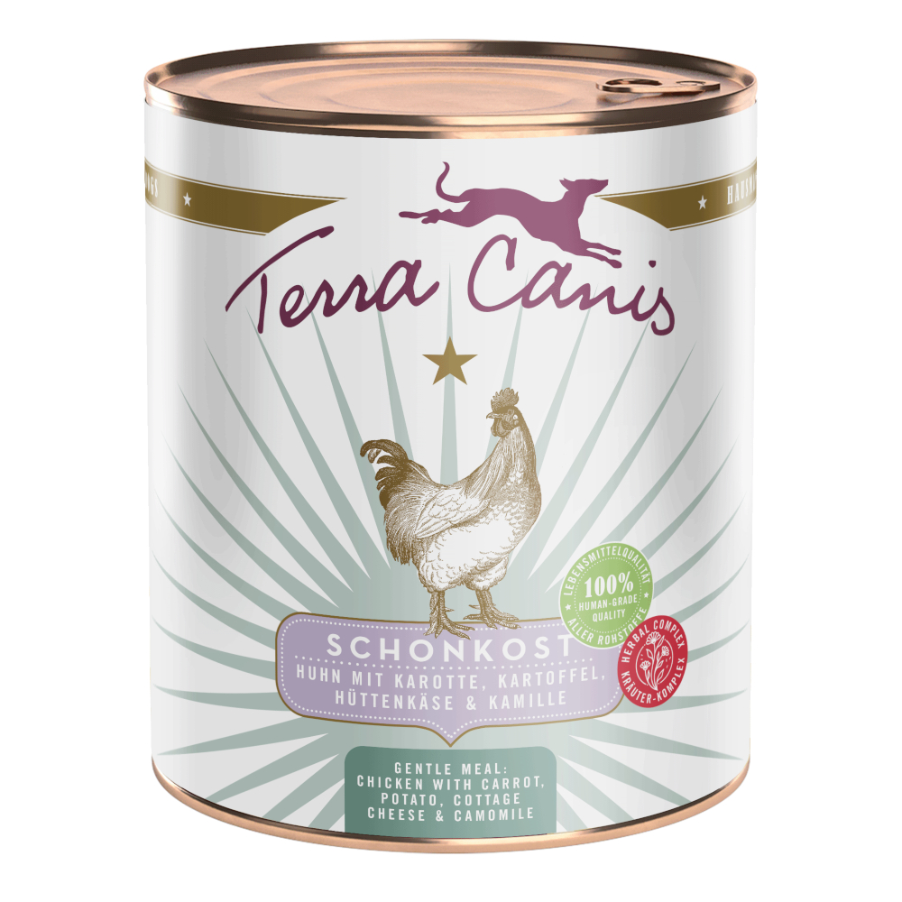 Terra Canis First Aid Schonkost Hondenvoer  6 x 800 g - Kip met Wortel, Venkel, Hüttenkäse & Kamille