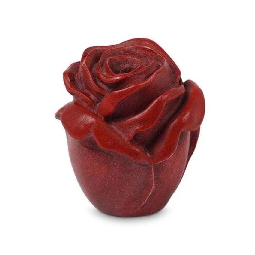 Urnwebshop Grote Houten Roos Dieren Urn, Rood Gebeitst (4 liter)
