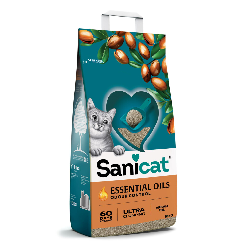 Sanicat Essential Oils Ultra Cream Kattenbakvulling Argan Oil 10 kg