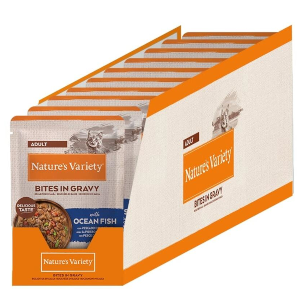 Nature’s Variety Nature's Variety Bites in Saus 22 x 85 g Kattenvoer - met zeevis