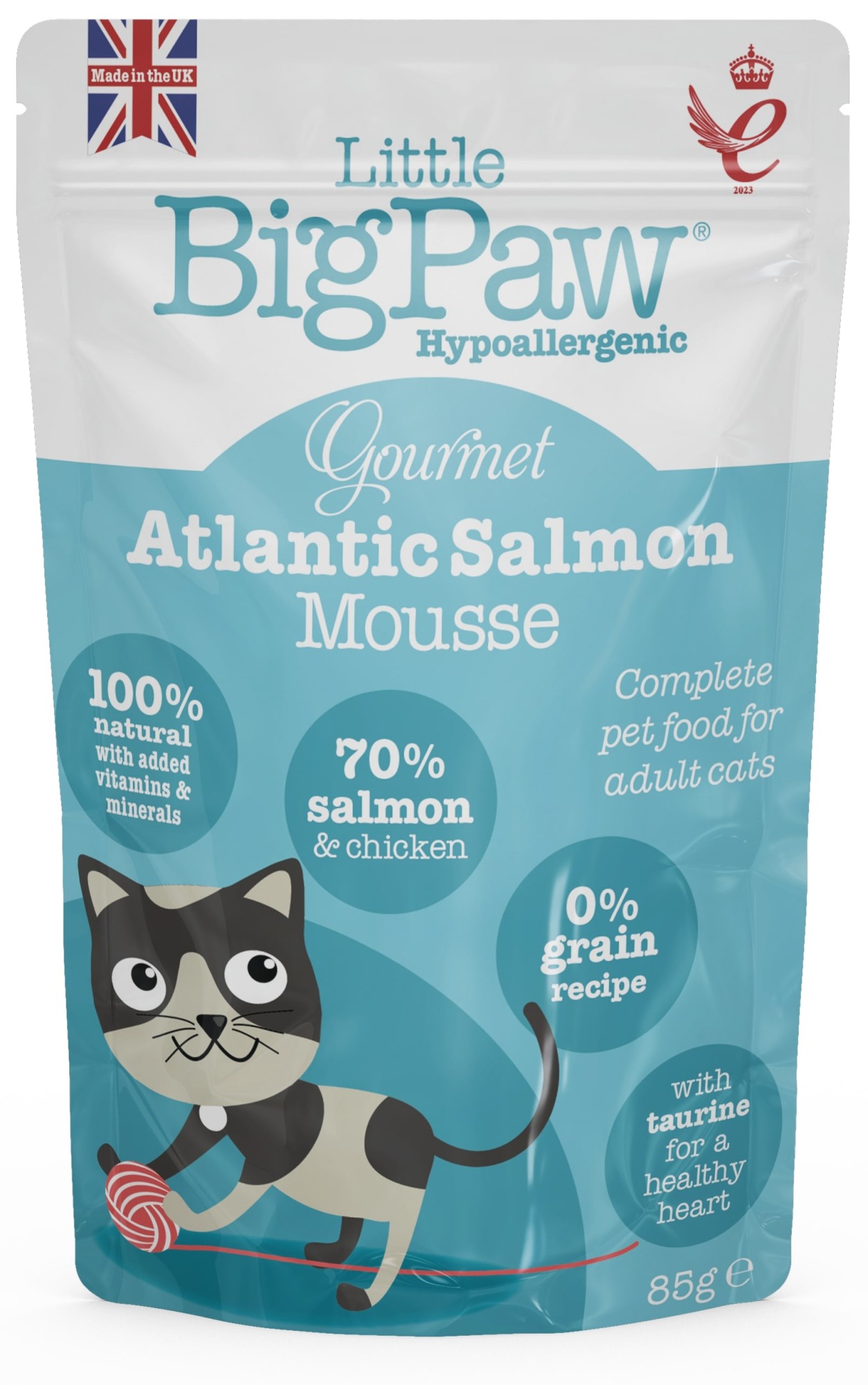 Little BigPaw Little Big Paw natvoeding voor de kat Gourmet Zalm 85 gr. - per 12 stuks