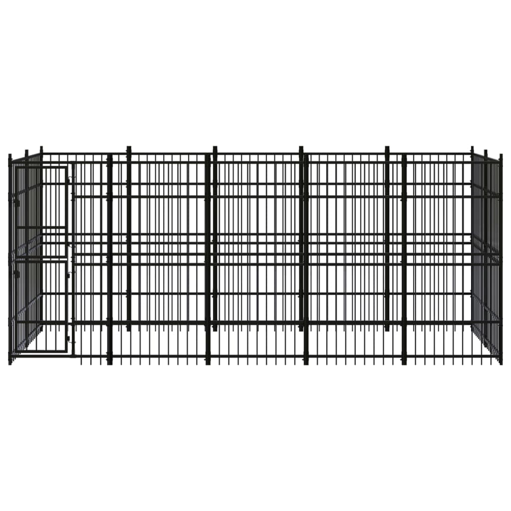 vidaXL Hondenkennel 9,22 m² staal