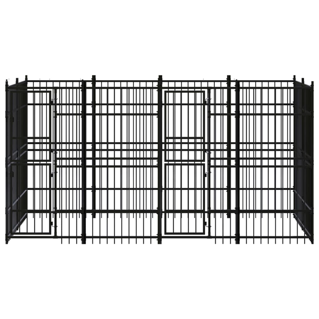 vidaXL Hondenkennel 7,37 m² staal