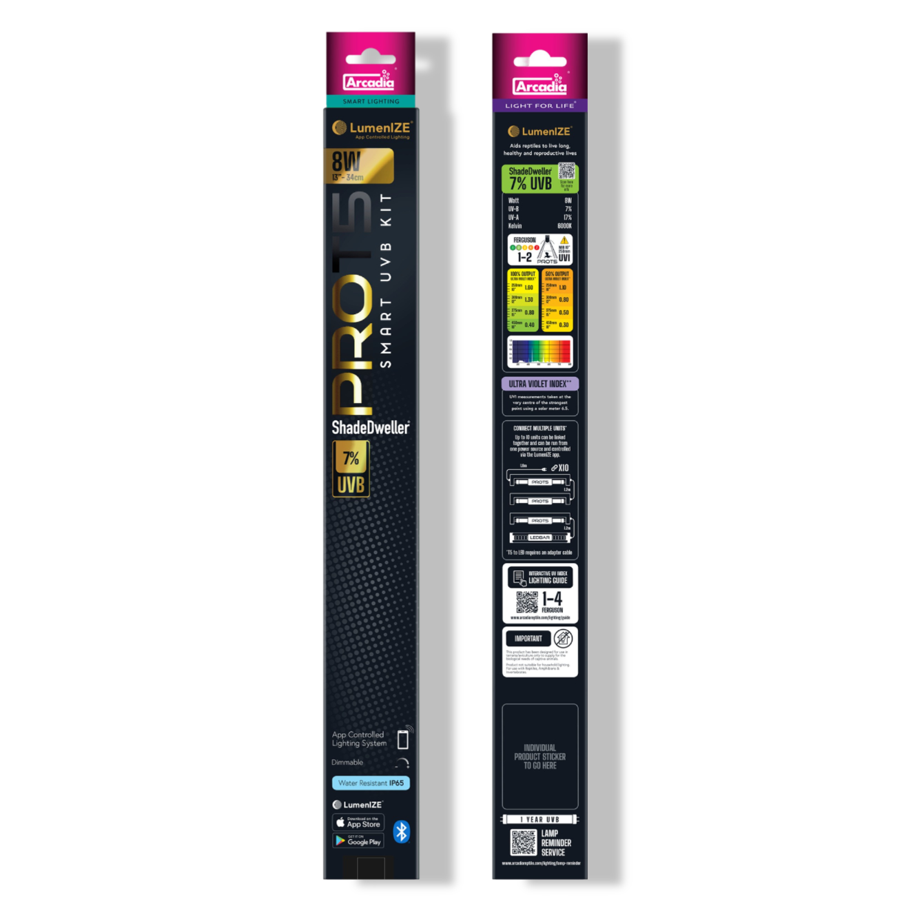 Aquadistri Lumenize pro t5 uvb kit shadedweller 7% uvb 8 watt Arcadia - 