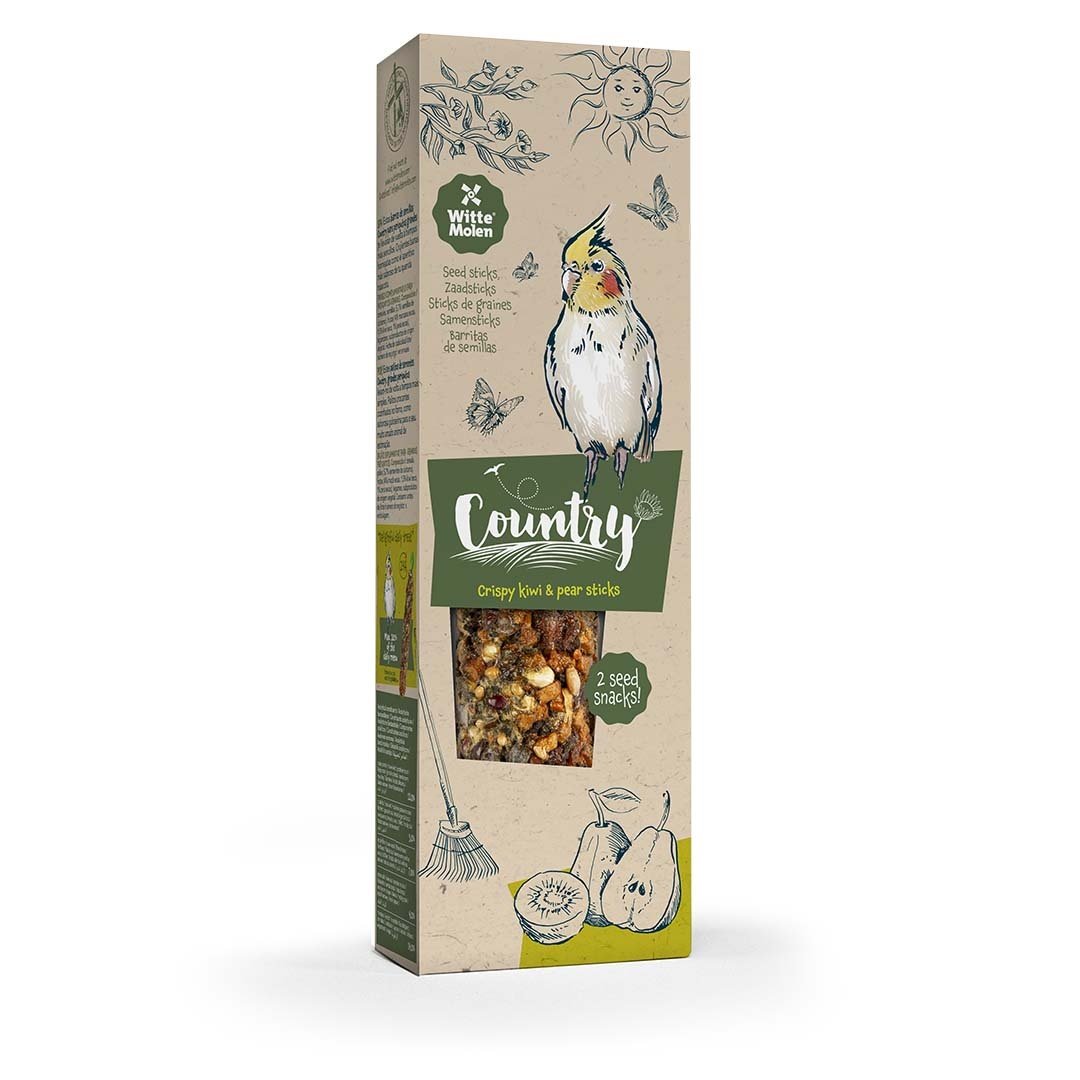 Witte Molen Country zaadsticks grasparkiet kiwi & peer 140 gram - 2 stuks