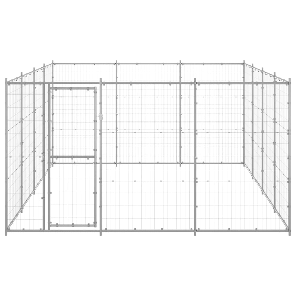 vidaXL Hondenkennel 14,52 m² gegalvaniseerd staal
