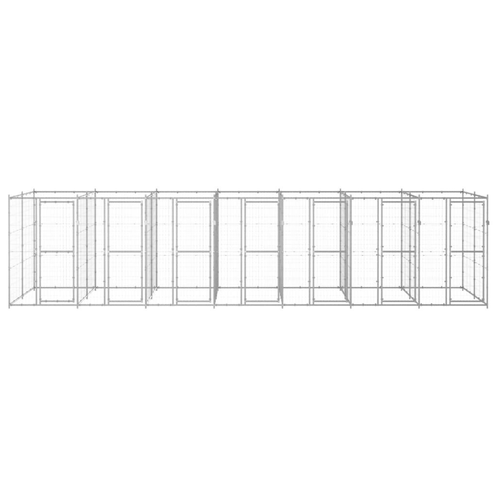 vidaXL Hondenkennel 16,94 m² gegalvaniseerd staal