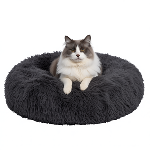 Pecco Ronde mand voor hond en kat - 50 cm - Fluffy - Zwart