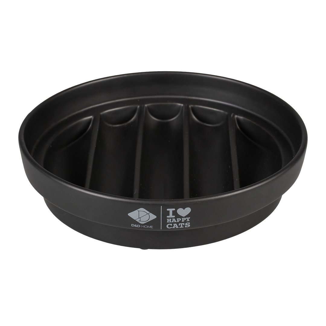 SUE Slow Feeder 'Golf' Zwart – keramische voerbak voor katten, 750 ml