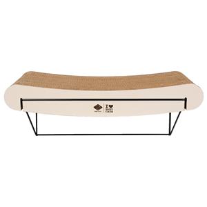 D&D Home Gebogen Kartonnen Wandplank David – Bruin/Zwart & Bruin/Beige, 60&times;29&times;24 cm, kattenwandplank met metalen houder Bruin/Beige