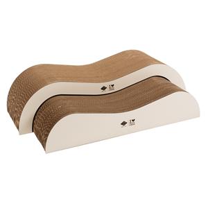 D&D Home KaKartonnen Krablounge ARCHIE – tweedelige kattenkrabplank en lounge van golfkarton met MDF zijkanten – 75 &times; 18,5 &times; 25 cm – Bruin/Zwart & Bruin/Beigertonnen krablounge 