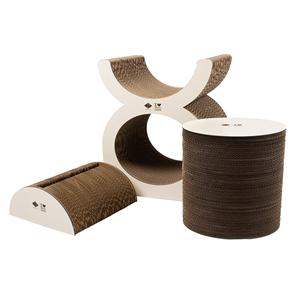 D&D Home Kartonnen Krab Playground FAYE – multifunctioneel krab- en speelmeubel van golfkarton met MDF zijkanten – 40 &times; 30 &times; 46,6 cm – in 2 kleuren Bruin/Beige