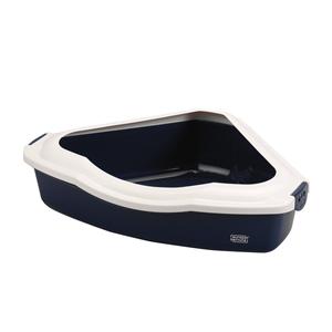 Ebi Open kattentoilet Spectra wit/donkerblauw met anti-mors rand en antislipvoetjes – formaat M, 38&times;56&times;14 cm