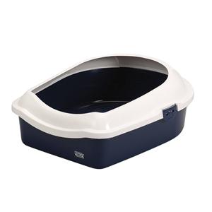 Ebi Open kattentoilet Space wit/donkerblauw met anti-mors rand en antislipvoetjes – maten M & L M - 43x56x14cm
