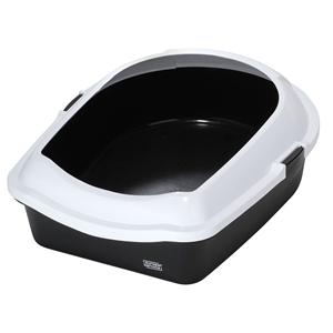 Ebi Open kattentoilet Space wit/zwart met anti-mors rand en antislipvoetjes – maten M & L M - 43x56x14cm