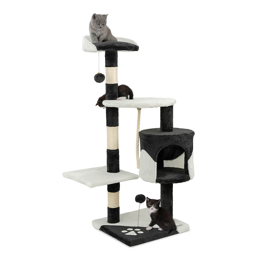 Lionto krabpaal, 112cm zwart/wit voor katten