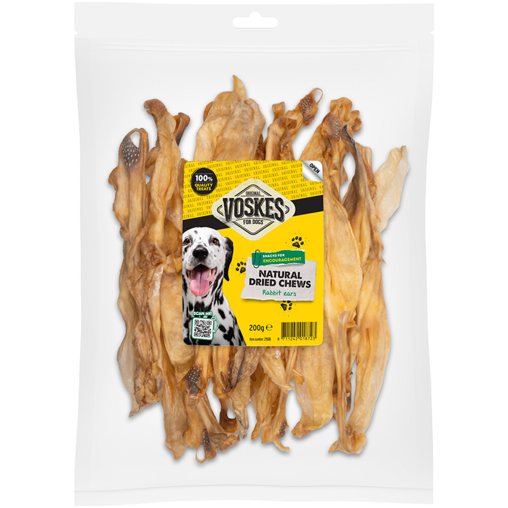 Voskes Hondensnack Konijnenoren 200 gr