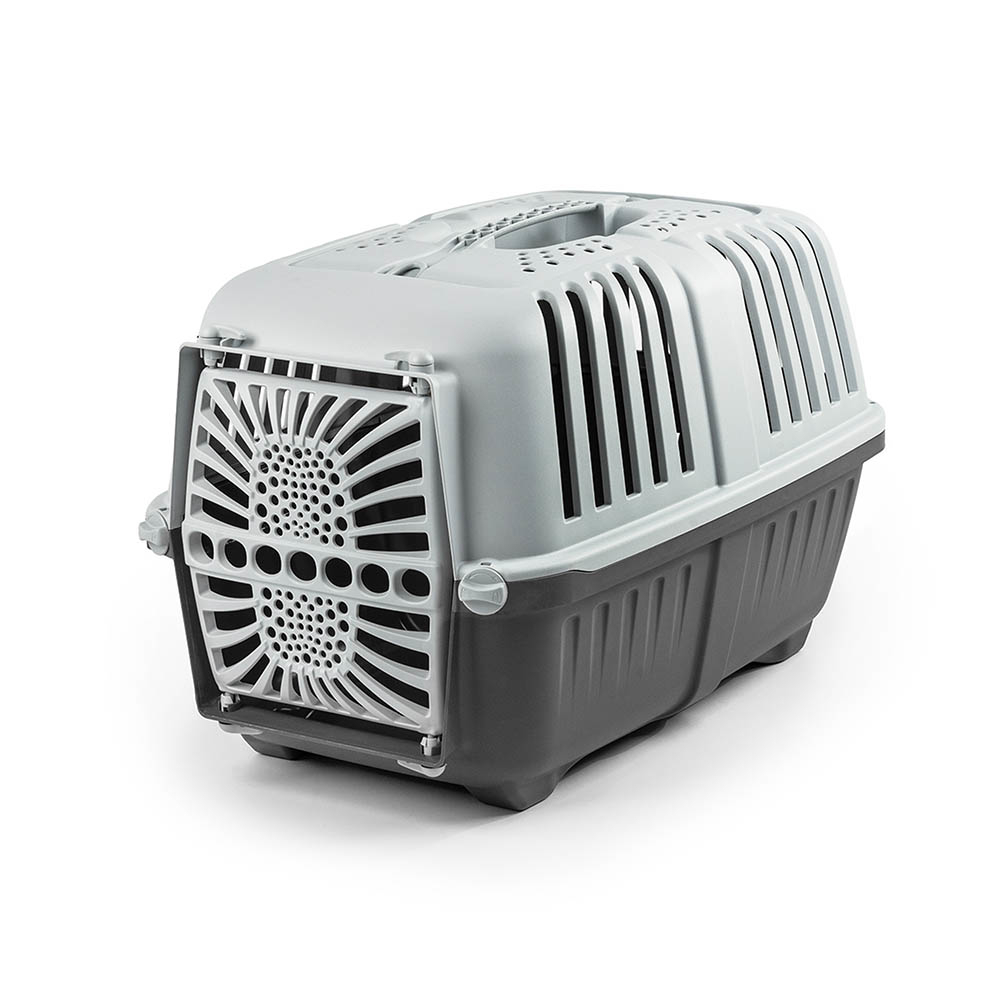 Lionto transportbox van kunststof, antraciet 36x55x36cm hond