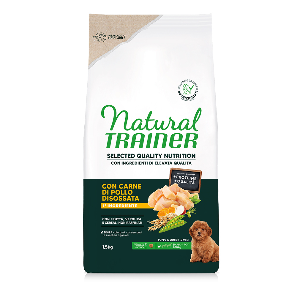 Trainer Natural Dog Natural Trainer Selected Quality Nutrition Puppy Small & Toy Kip - 1,5 kg