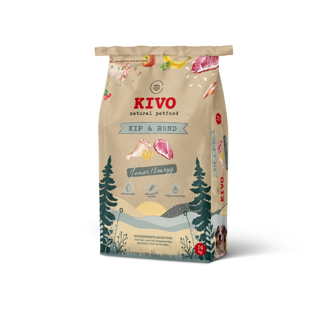 Kivo Kip&Rund Junior/Energy Glutenvrij 4 kg