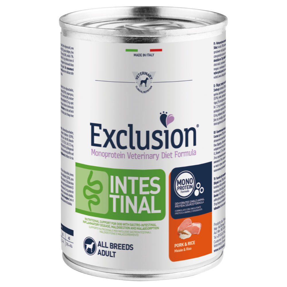 Exclusion Diet 12x400g Intestinal Varken & Rijst  Hondenvoer