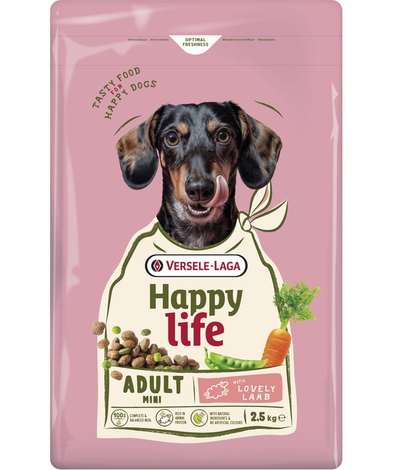 Versele-Laga Adult Mini hondenvoer met lam – 100% complete natuurlijke voeding voor kleine honden