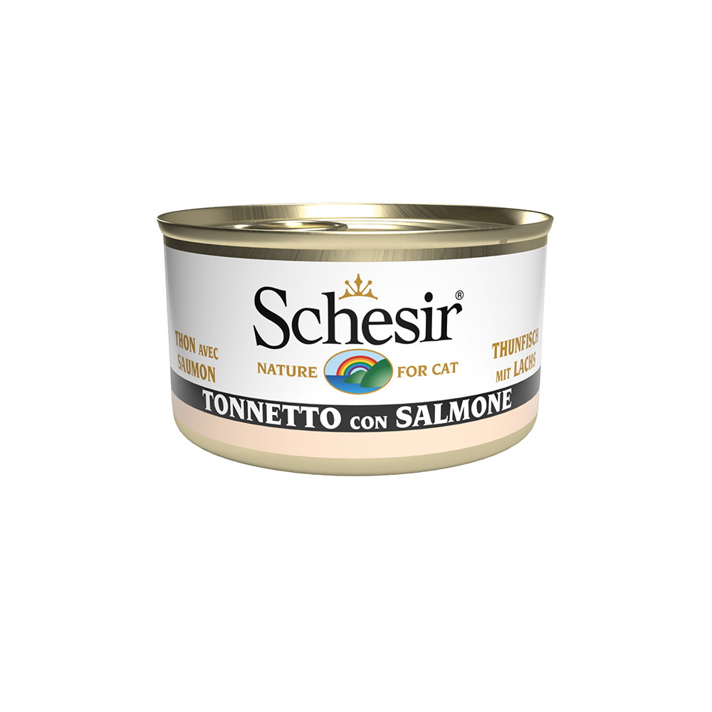 Schesir Tonijn in Gelei 6 x 85 g Kattenvoer -  Tonijn met Zalm
