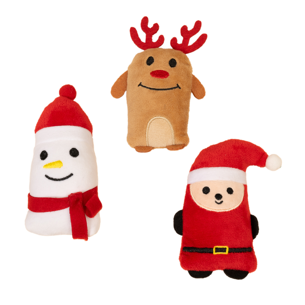 TIAKI Kerst speelkussenset voor katten 3-pack