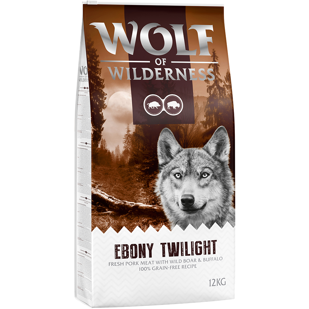 Wolf of Wilderness 12kg Ebony Twilight Wild Zwijn & Buffel  Hondenvoer