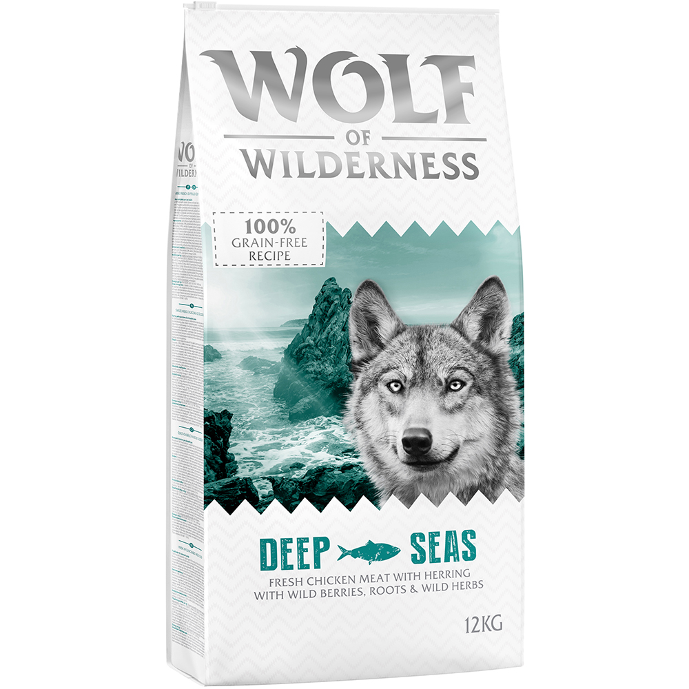 Wolf of Wilderness 12kg 'Deep Seas' met Haring  Hondenvoer