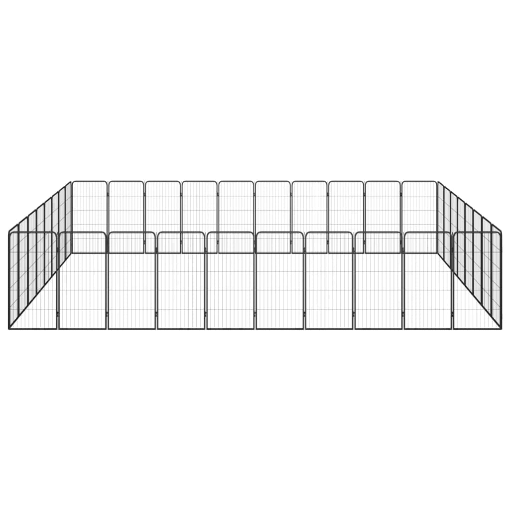 vidaXL Hondenkennel 36 panelen 50 x 100 cm gepoedercoat staal zwart