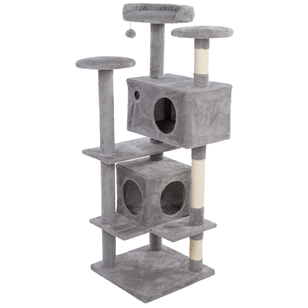 Zooplus Basics krabpaal M/L 48x48x137cm, grijs kat