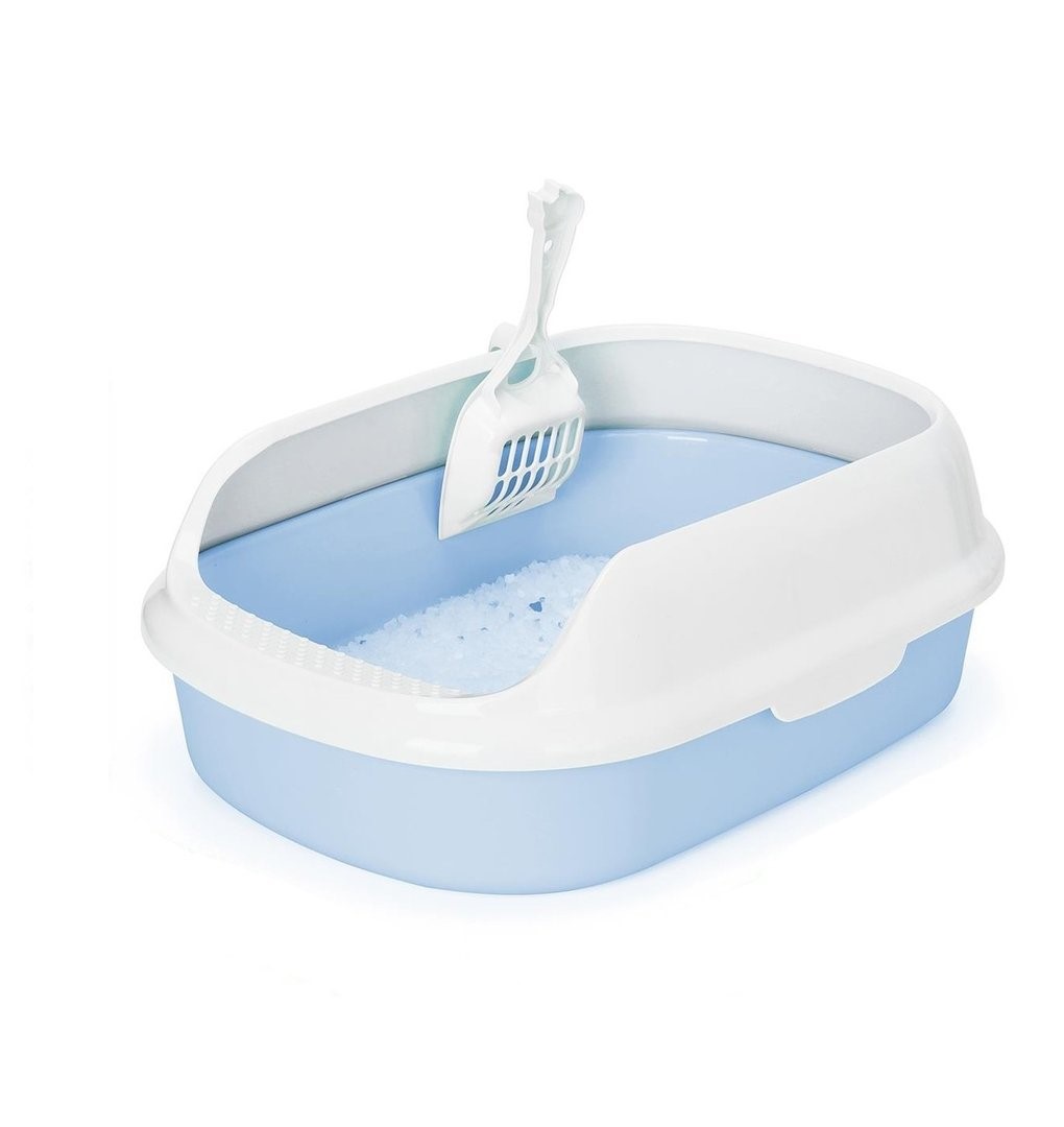 Nobleza Kattenbak met schepje - Open - Maat S - 40x29,5x13,5 cm - Lichtblauw