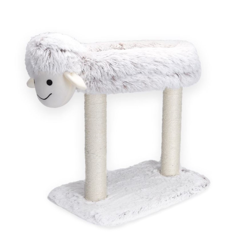Nobleza Kattenmeubel met mand - Wit - Fluffy schaap - 50 cm