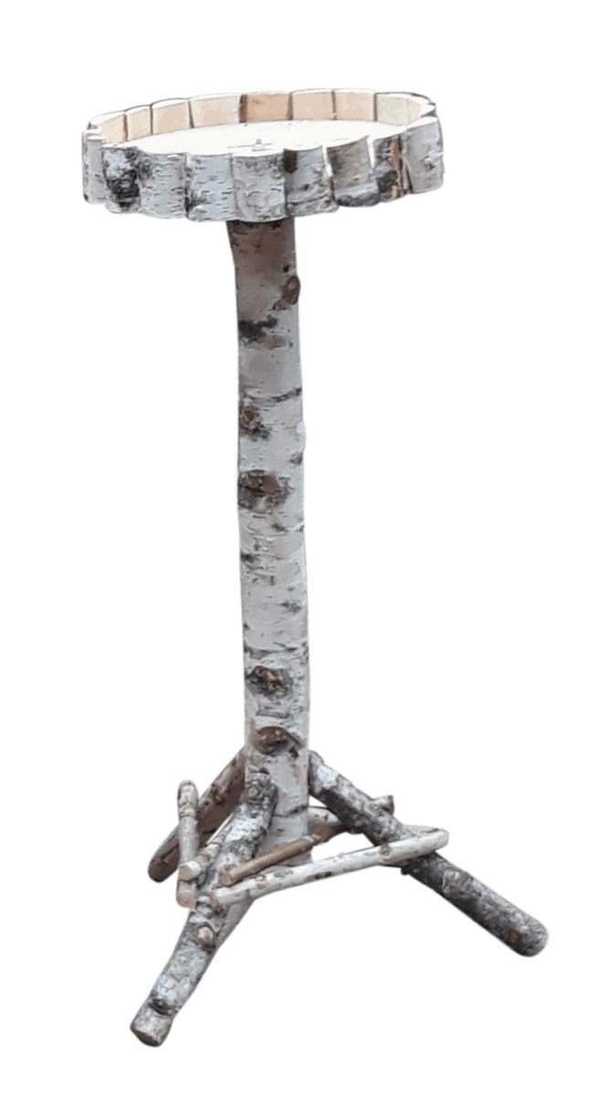 Warentuin mix Voederhuis voederplateau op paal rond berkenhout 100 cm  - 