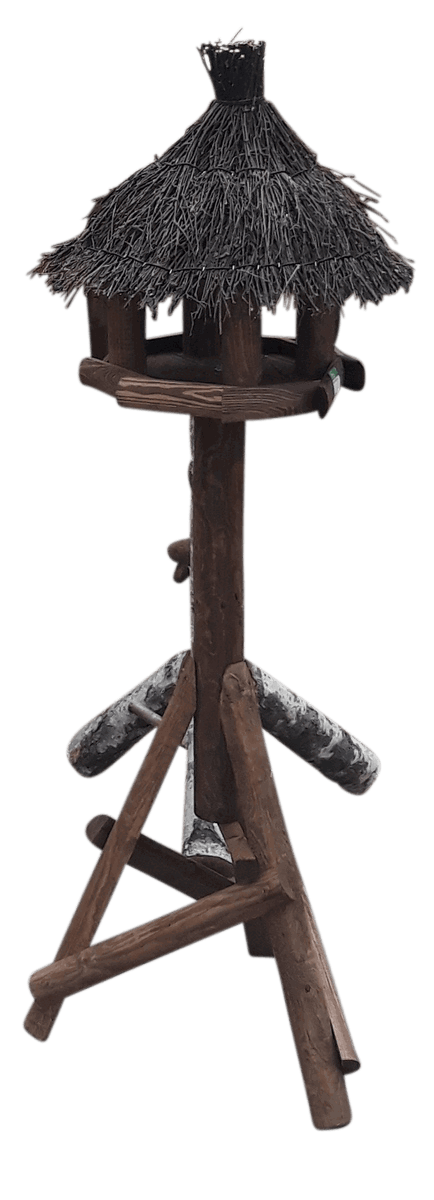 Warentuin mix Voederhuis Vogelhuis op paal rond takjesdak 125 cm  - 