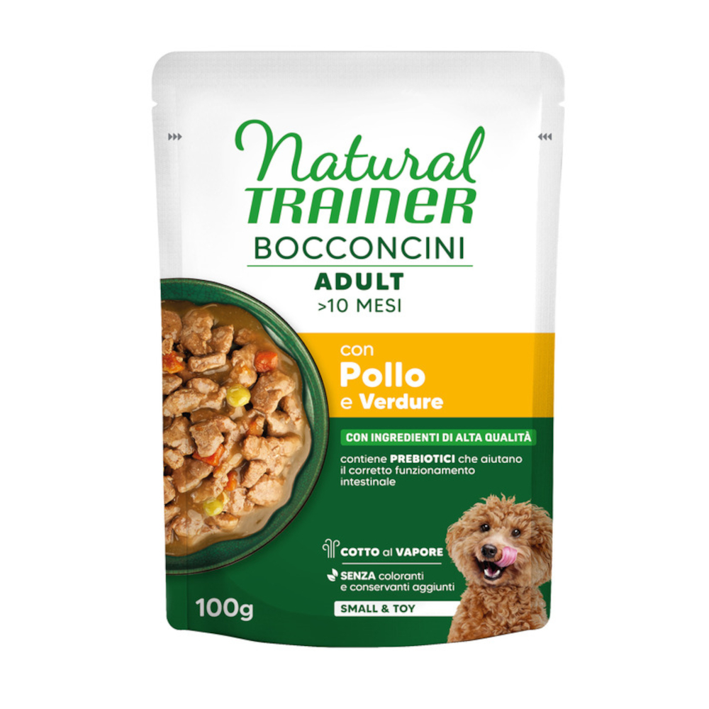 Trainer Natural Dog 24x100g Kip Natural Trainer Bocconcini Adult Small & Toy Morsels in Sauce Kip Hondenvoer nat