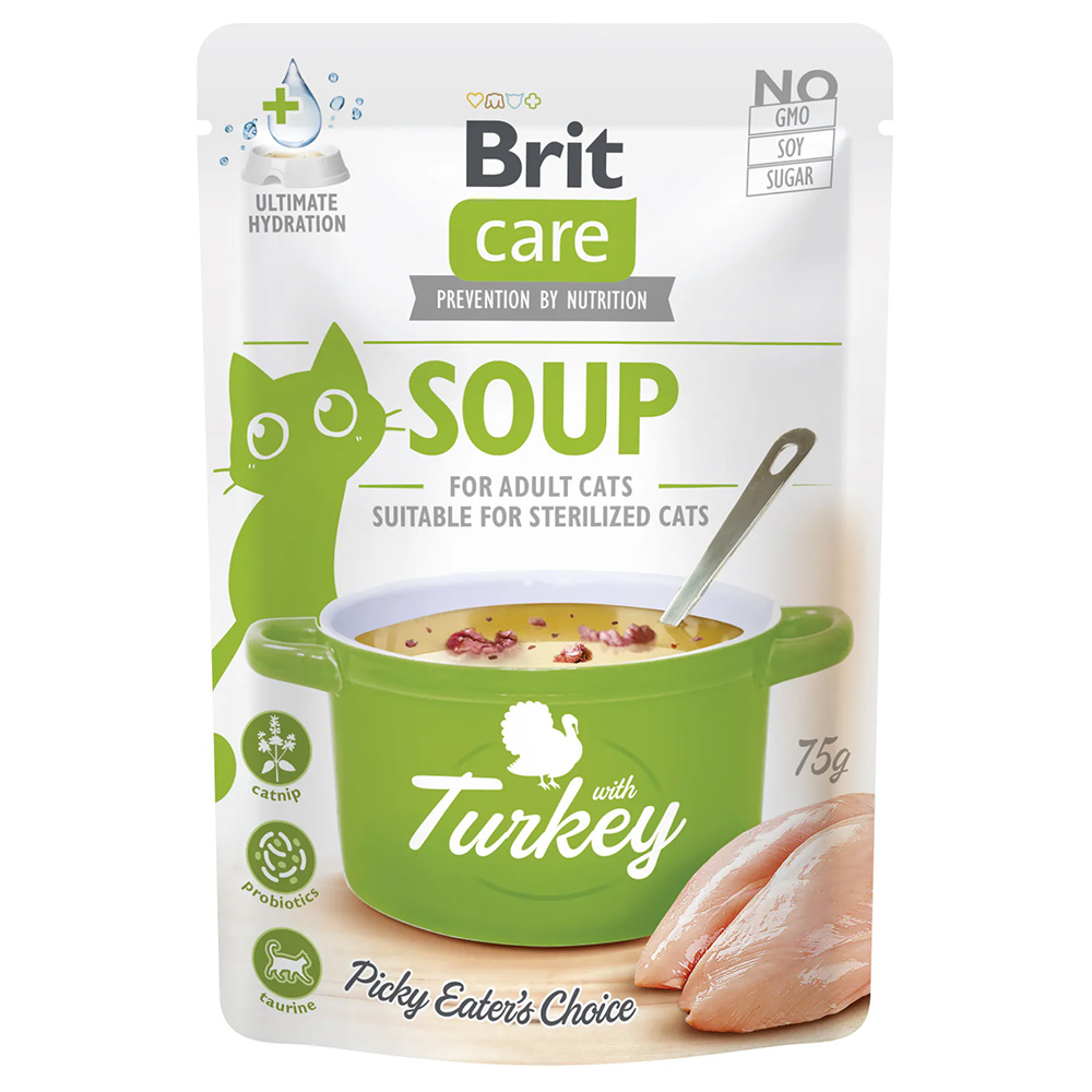 Brit Care 30x75g  soep voor katten kalkoen hondenvoer nat