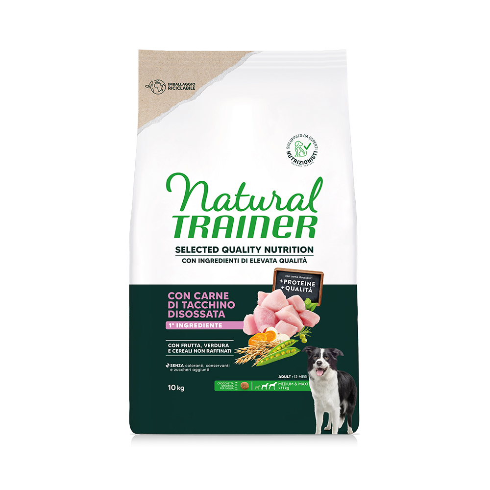 Trainer Natural Dog Natural Trainer Selected Quality Nutrition Adult Medium & Maxi Kalkoen - Dubbelpak: 2 x 10 kg