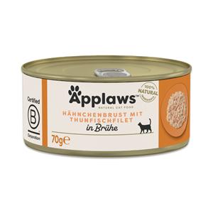 Applaws in Bouillon 6 x 70 g Kattenvoer - Kipfilet met tonijn