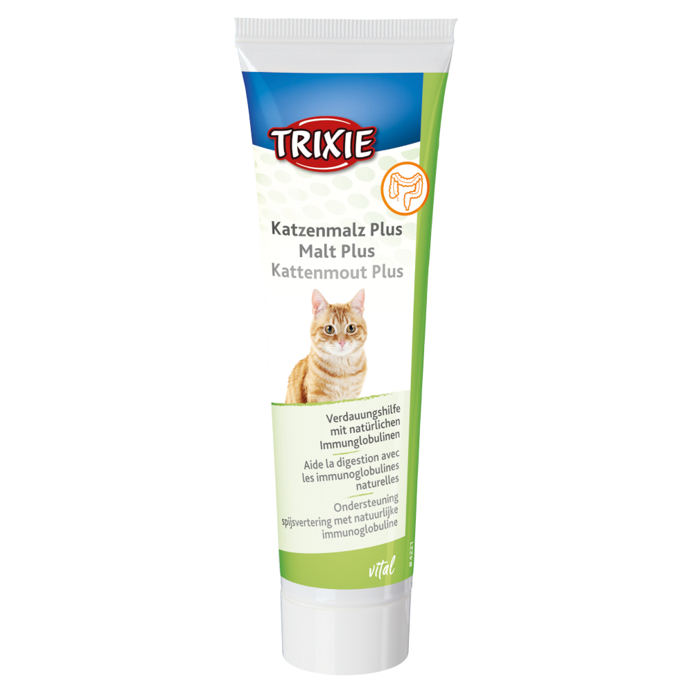 TRIXIE 100g  Cat Malt Plus Spijsverteringsbevorderaar met Natuurlijke Immunoglobulinen Kattensnacks