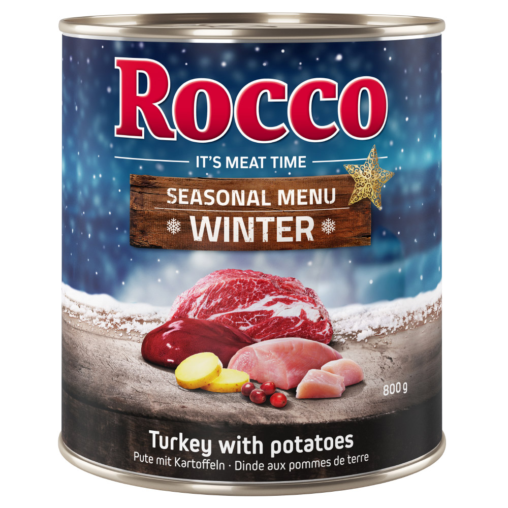 Rocco 24x800g Rund met Kalkoen en Aardappelen  Winter Hondenvoer nat