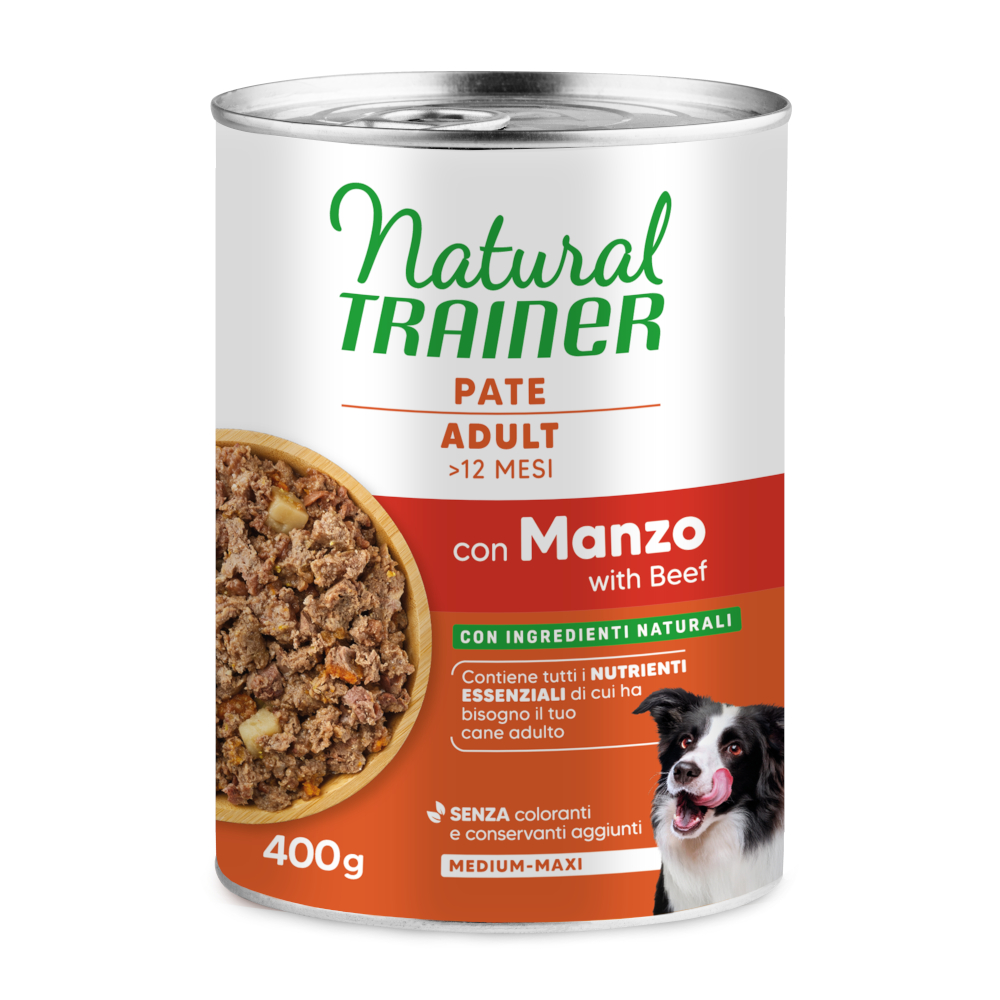 Trainer Natural Dog Natural Trainer Volwassen Medium/Maxi 6 x 400 g - 24 x 400 g Rundvlees