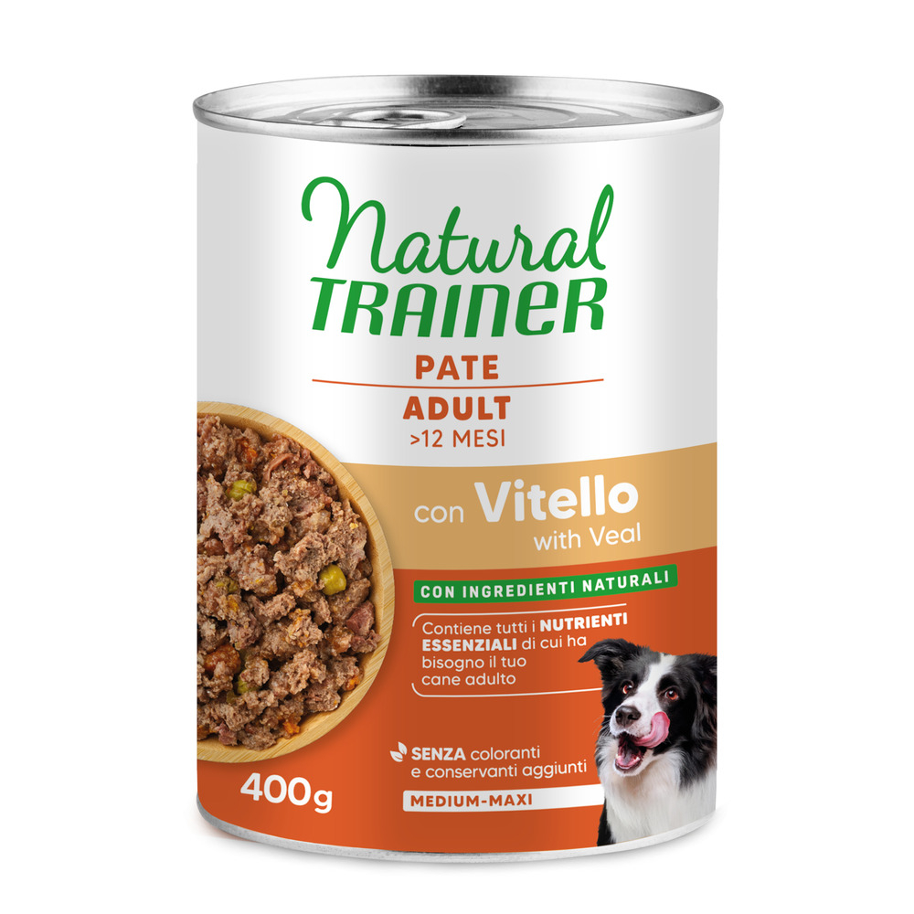 Trainer Natural Dog Natural Trainer Volwassen Medium/Maxi 6 x 400 g - 12 x 400 g Kalfsvlees