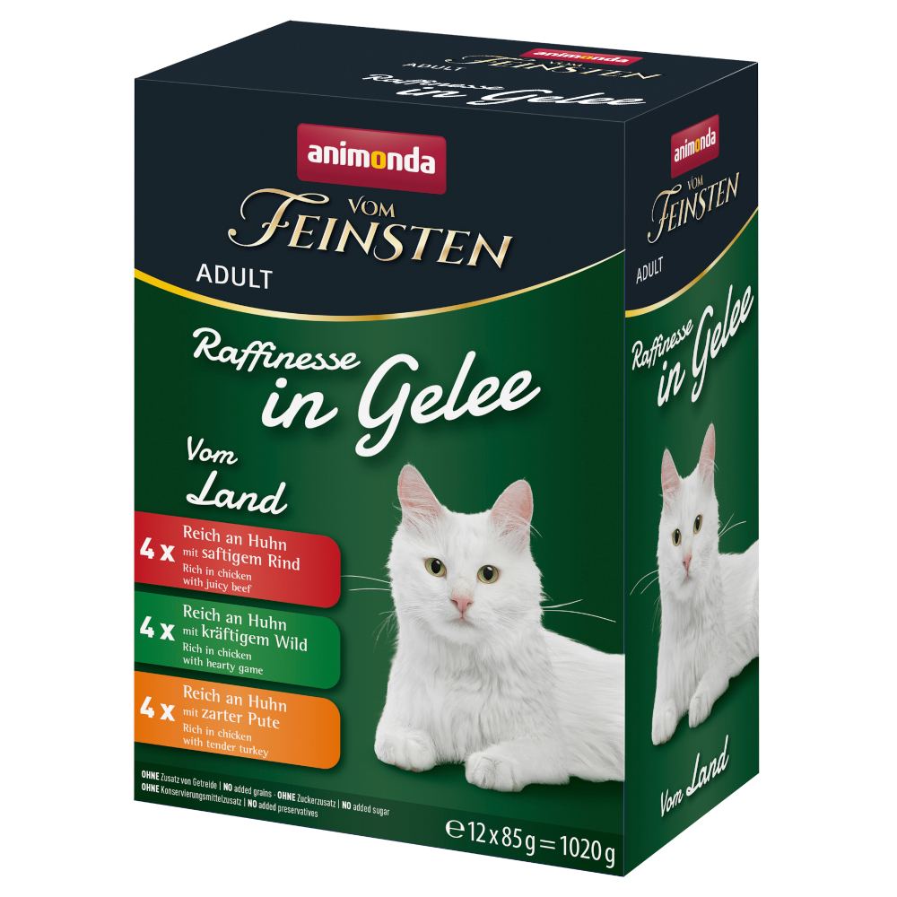 Animonda Vom Feinsten 12x85g Mixpack Rassen van het land (3 soorten)  Adult Raffinesse in gelei nat kattenvoer