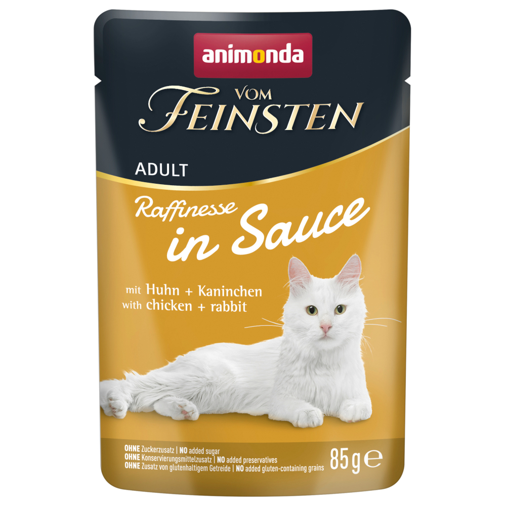 Animonda Vom Feinsten Voordeelverpakking  Adult Raffinesse in saus 48 x 85 g - met kip & konijn