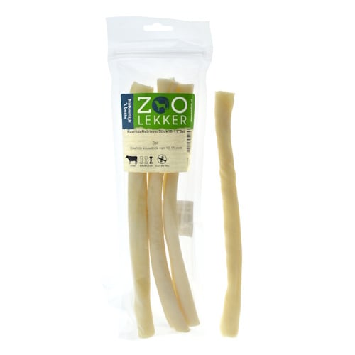 Zoolekker Rawhide RetrieverStick van buffelhuid 10-11 inch - hondensnack per 3 stuks