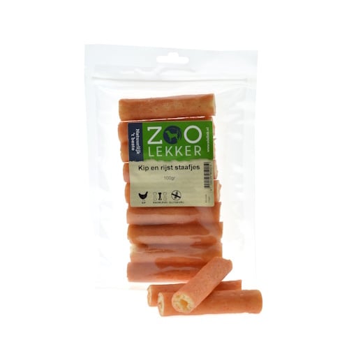 Zoolekker Kip en rijst staafjes - gezonde hondensnack in 100 g en 400 g verpakkingen 100 Gram