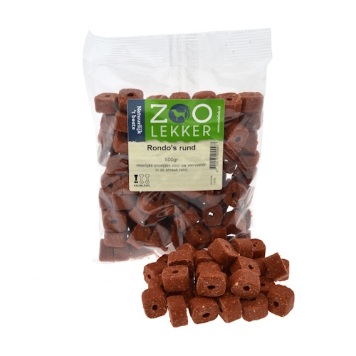 Zoolekker Rondo’s rund hondensnack - suikervrije semi-moist trainers en traktaties, 500 g