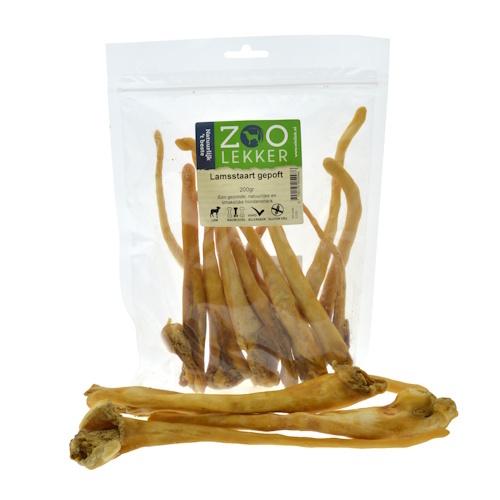 Zoolekker Lamsstaart gepoft - natuurlijke hondensnack 200 g